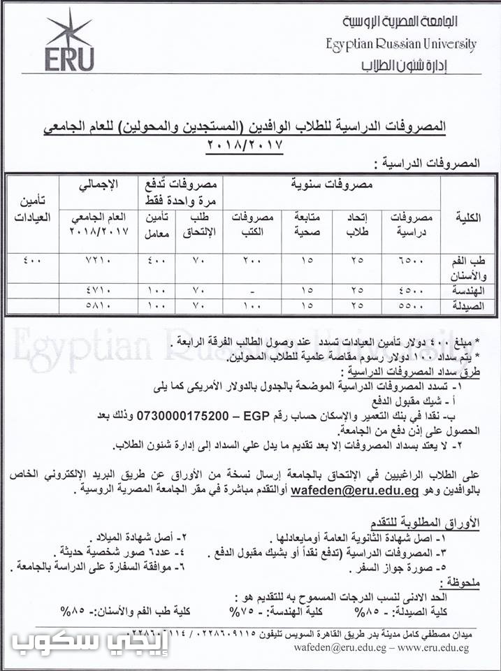 مصاريف الجامعات الخاصة 2017-2018