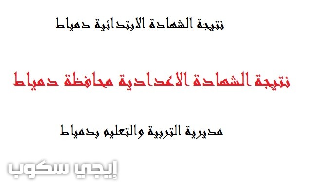 نتيجة الشهادة الابتدائية والشهادة الاعدادية دمياط