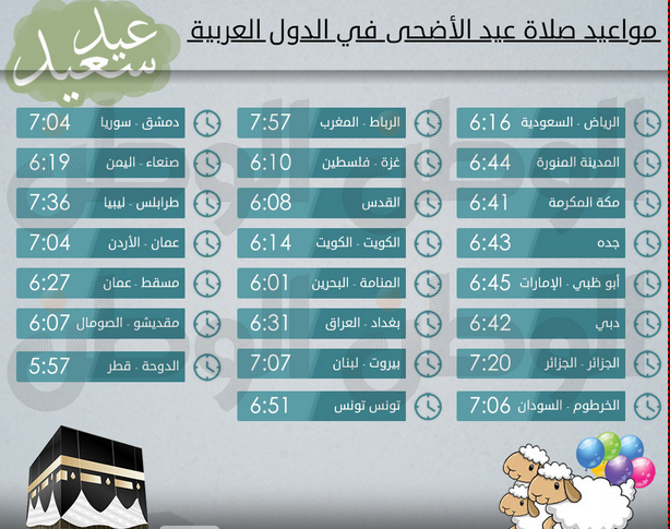 العيد الاضحى باقي كم على صلاة كم باقي